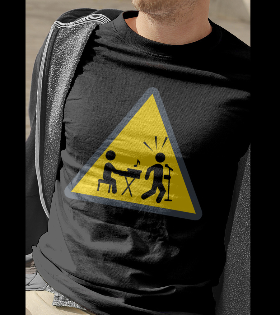 Funny Organ Keyboard Musician Warning Sign T-Shirt