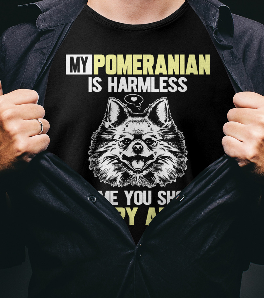 My Pomeranian Is Harmless It's ME You Should Worry About T-Shirt