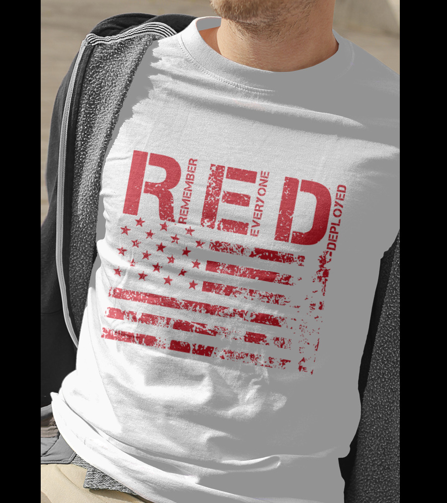 Red Fridays Remember Everyone Deployed American Flag T-Shirt