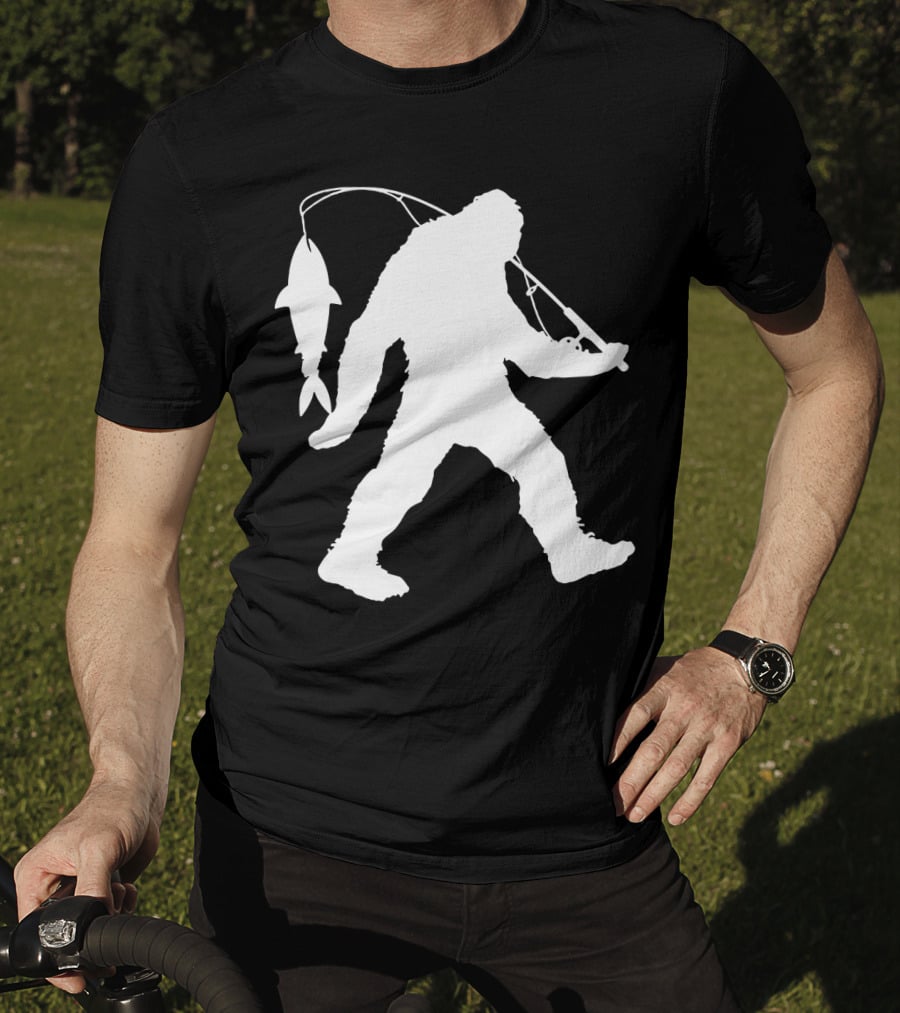Bigfoot Fishing With Catching Fisherman T-Shirt