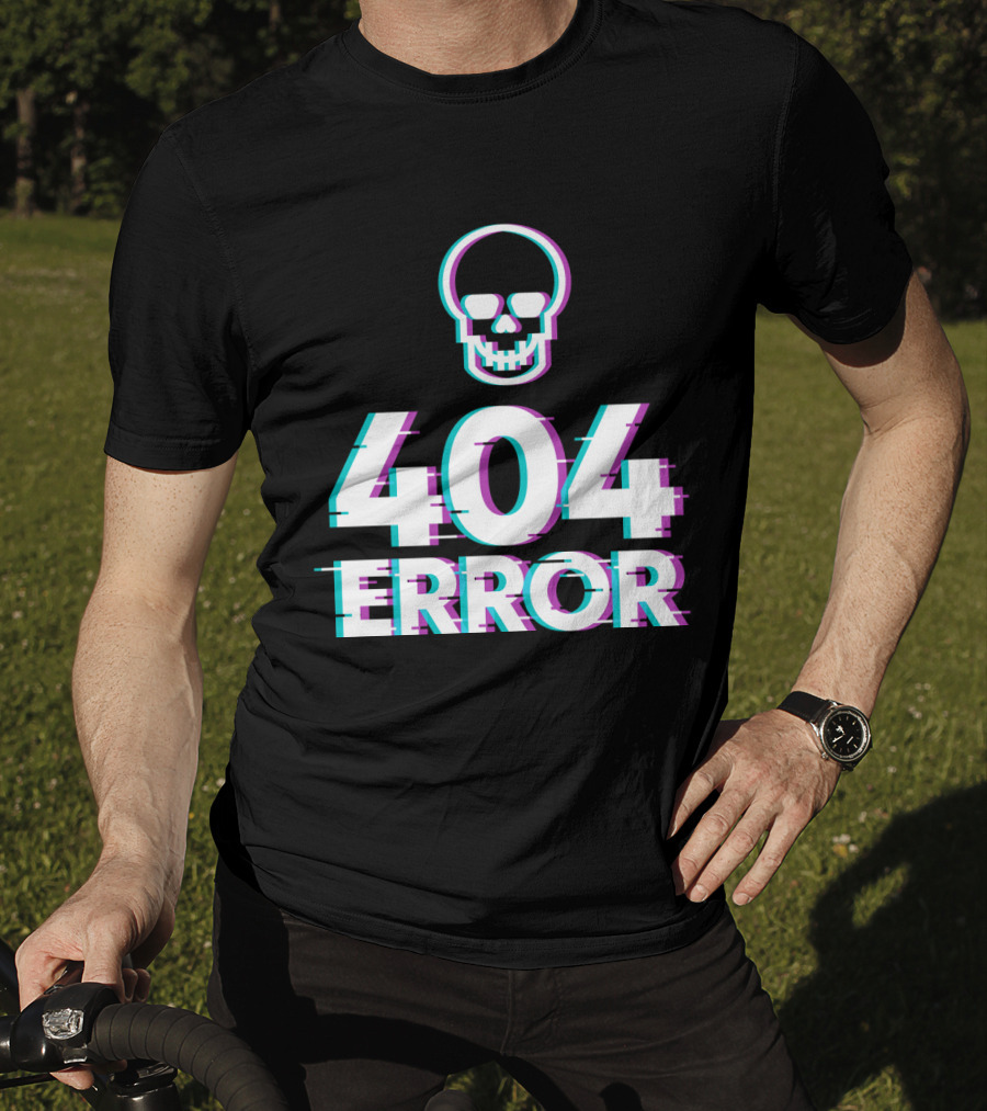 404 Error Skull Glitch T-Shirt
