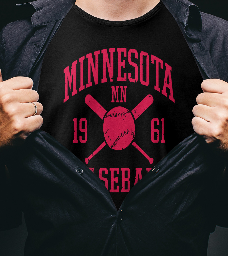 1961 Minnesota MN Baseball Vintage Twin City Minneapolis Raglan T-Shirt