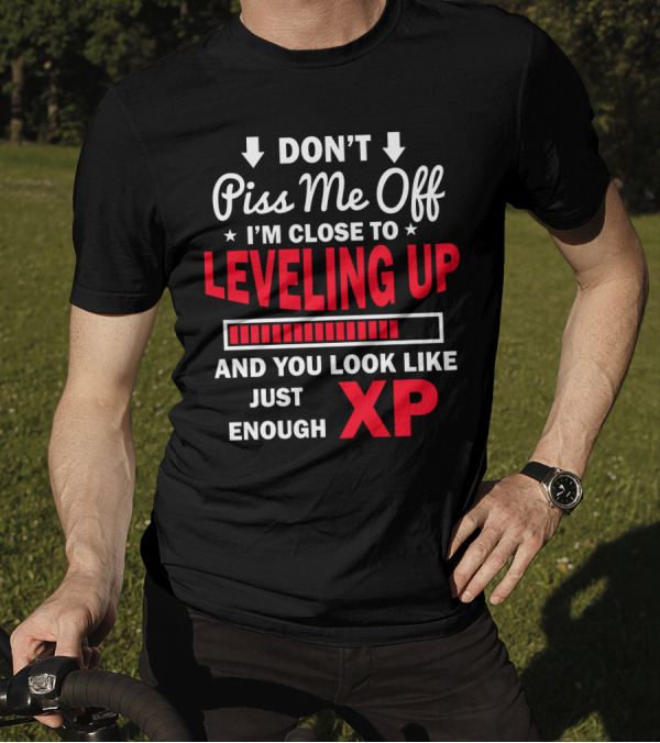 DON'T Piss Me Off I'm Close To LEVELING UP You Look Like Just Enough XP T-Shirt