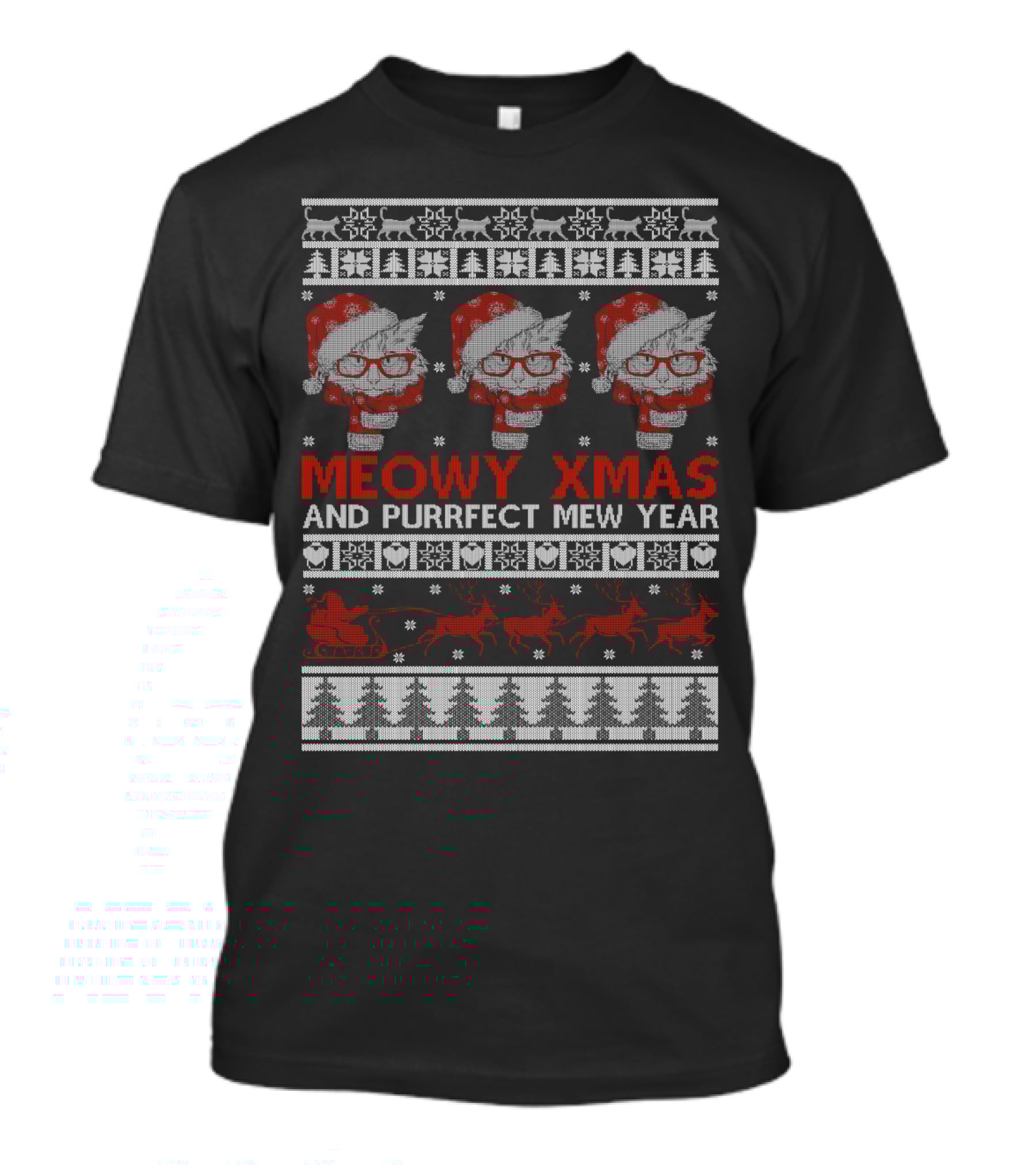 Meowy Xmas And Purrfect Mew Year T-Shirt