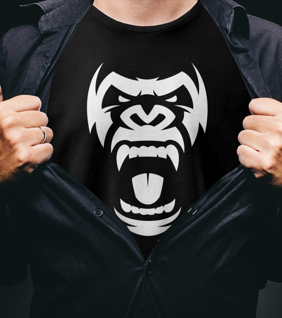 Furious Angry Gorilla Silverback Face T-Shirt