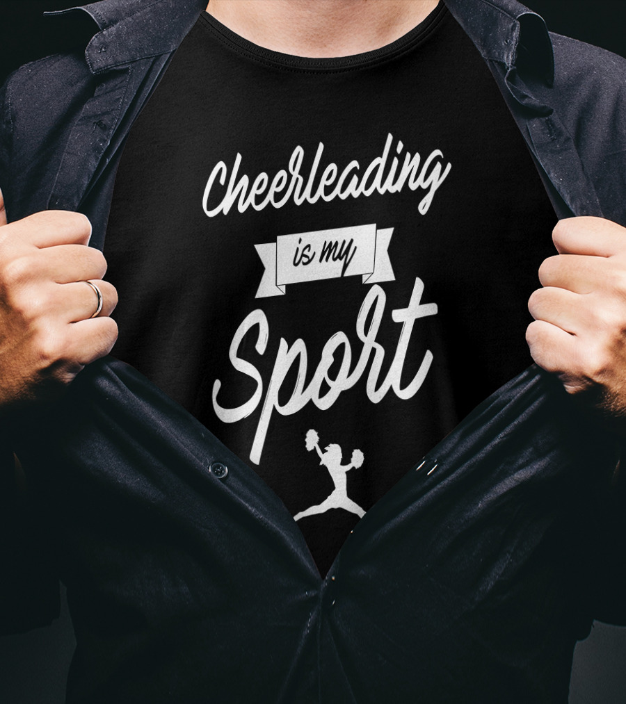 Cheerleading Is My Sport Enthusiastic Performance Pom Poms T-Shirt