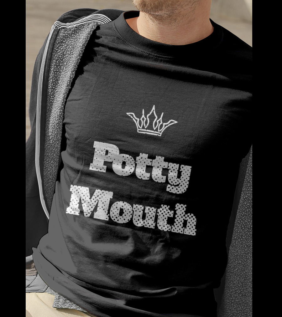 Potty Mouth With Crown Motif T-Shirt
