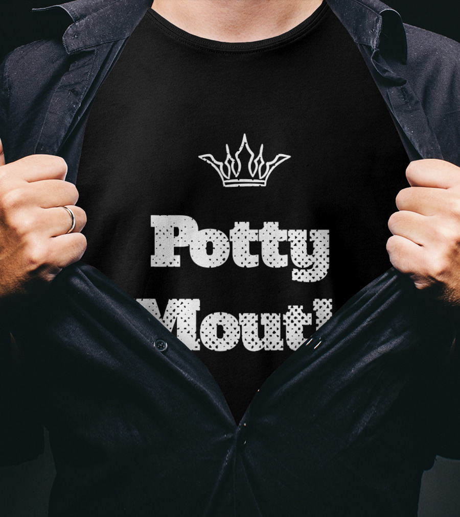 Potty Mouth With Crown Motif T-Shirt