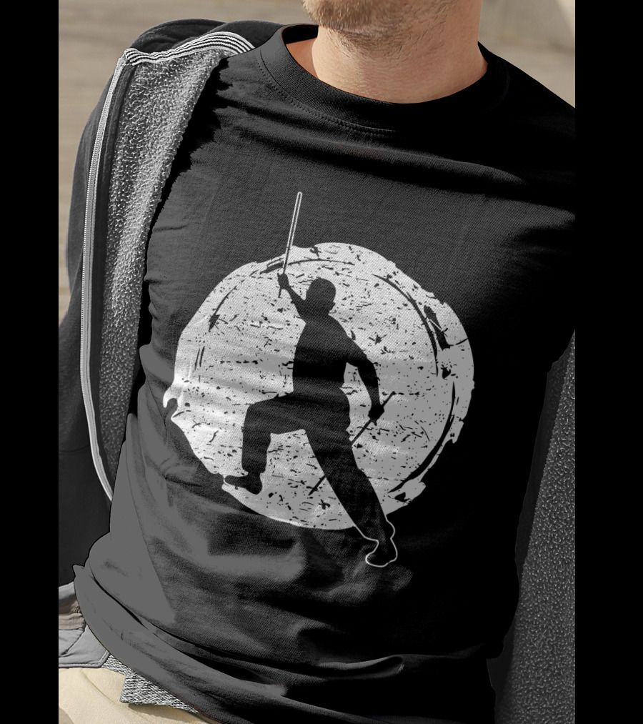 Kali Filipino MMA Discipline Arnis Stick Martial Arts Silhouette Circle T-Shirt