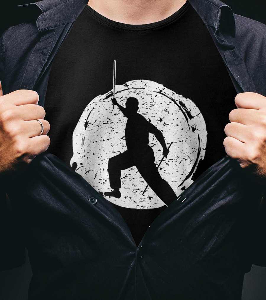 Kali Filipino MMA Discipline Arnis Stick Martial Arts Silhouette Circle T-Shirt