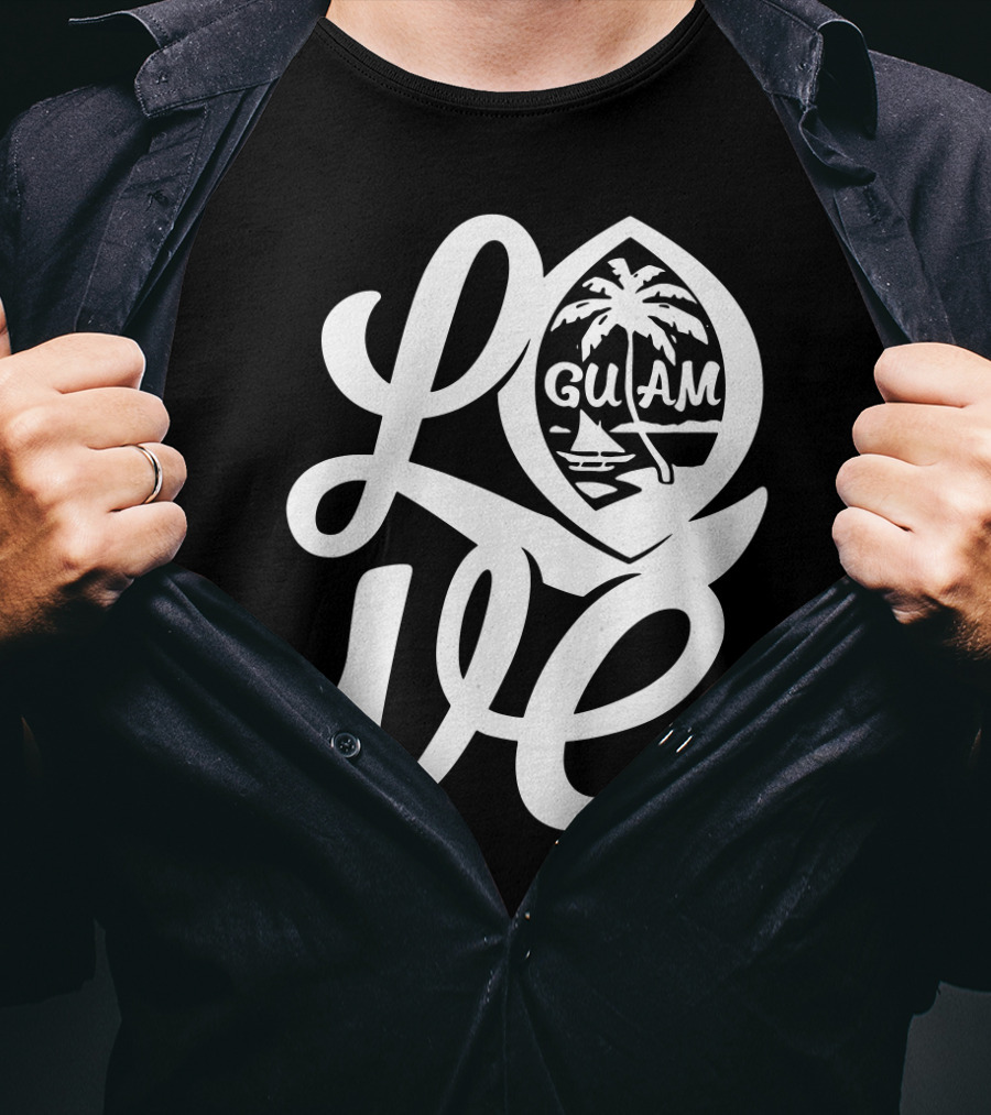 Love Script Guam Guamanian Palm Beach Islander T-Shirt