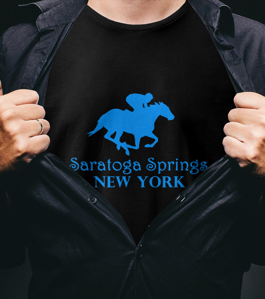 Saratoga Springs New York Horse Racing Jockey T-Shirt
