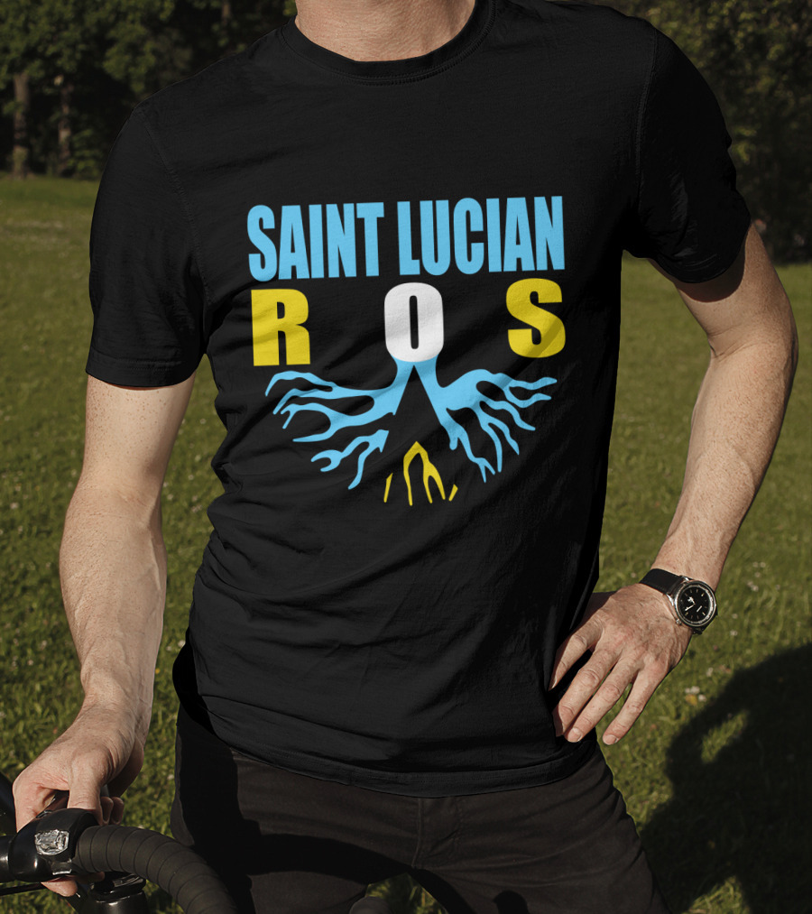 Storecastle Saint Lucian Roots With Saint Lucia Flag Colors T-Shirt
