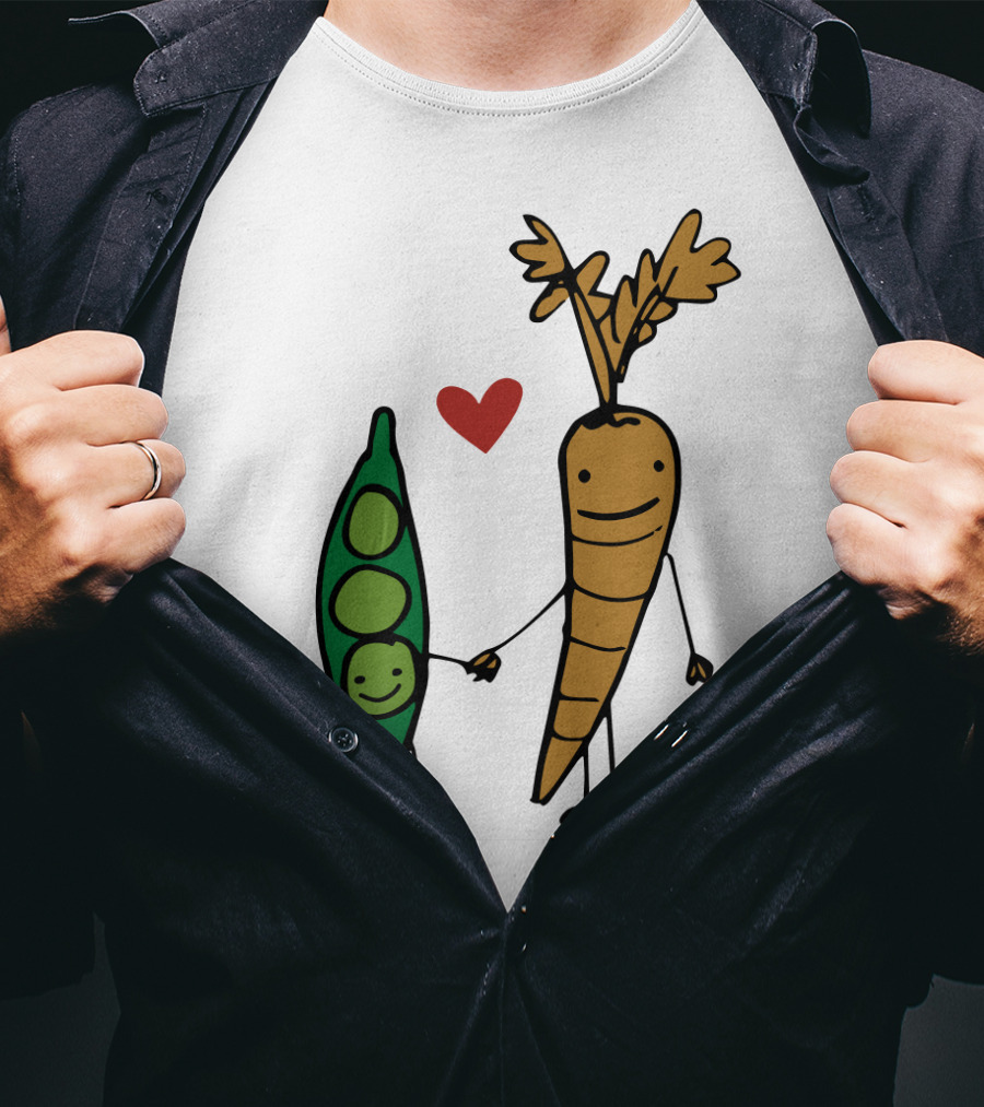 We Go Together Like Peas And Carrots Heart Connection T-Shirt