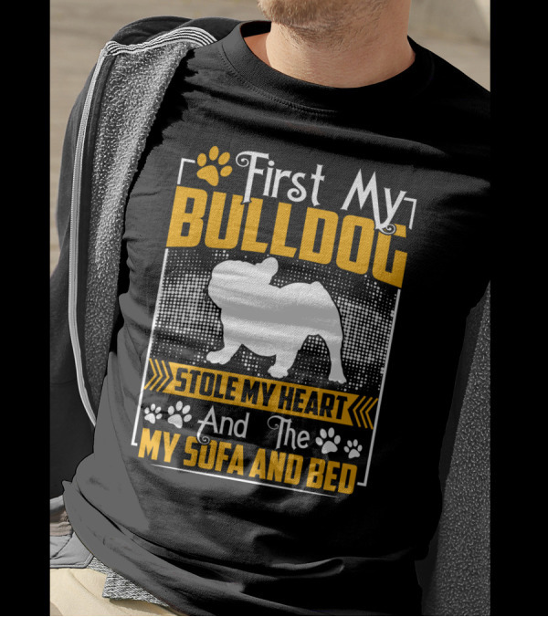 First My Bulldog Stole My Heart And The My Sofa And Bed T-Shirt