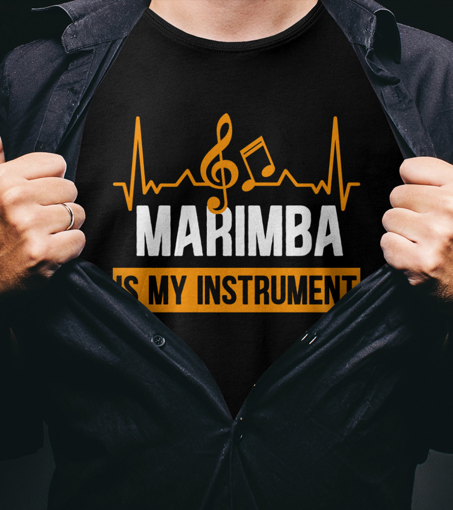 Marimba Is My Instrument Musical Pulse And Notes T-Shirt