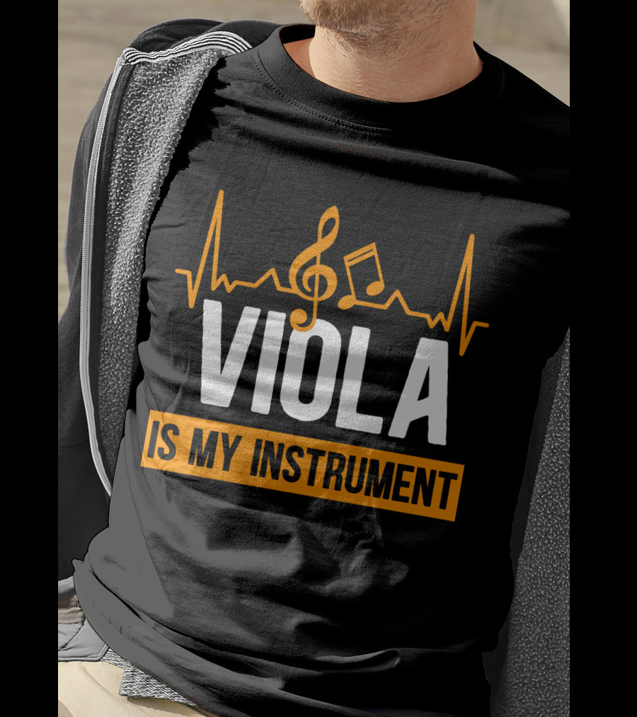 Viola Is My Instrument Heartbeat Music Note T-Shirt