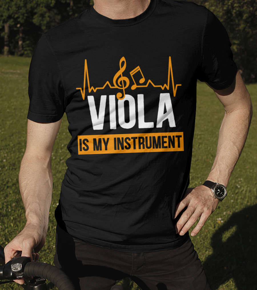 Viola Is My Instrument Heartbeat Music Note T-Shirt