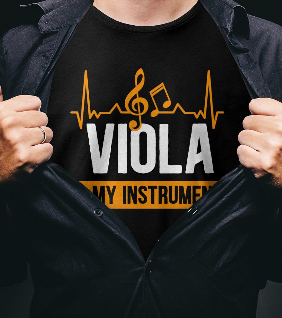 Viola Is My Instrument Heartbeat Music Note T-Shirt