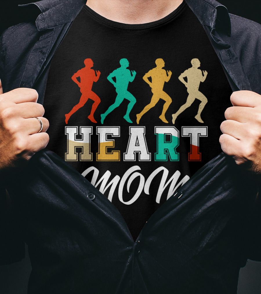 HEART MOM Running Retro T-Shirt