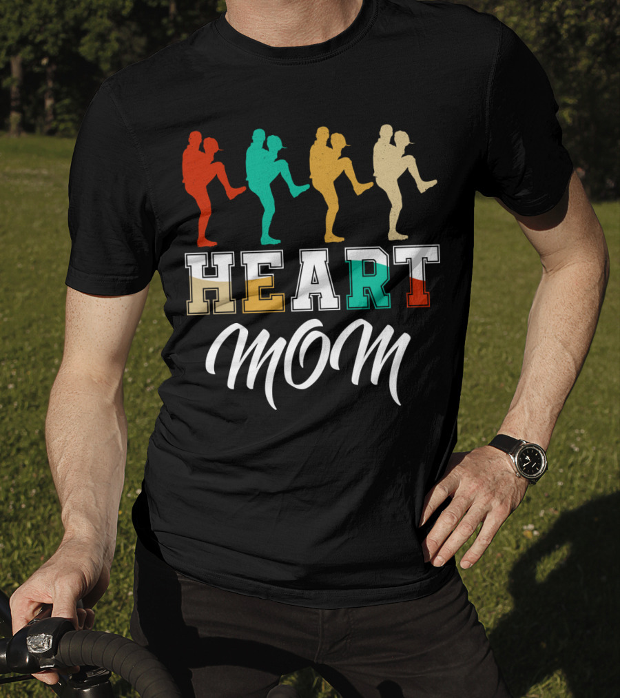 Heart Mom Baseball Player T-Shirt