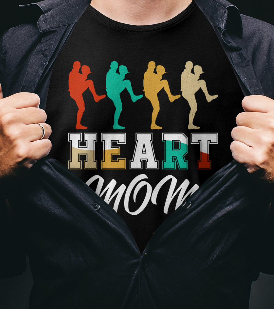 Heart Mom Baseball Player T-Shirt