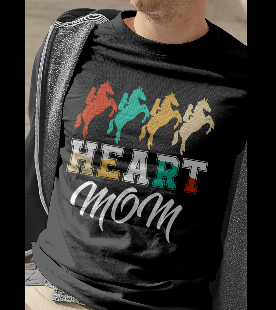 Horse Riding Heart Mom T-Shirt