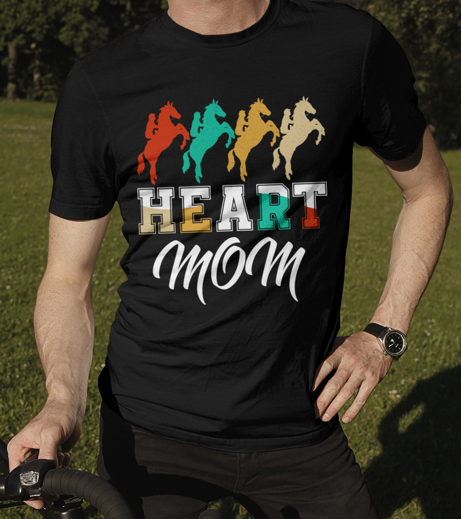 Horse Riding Heart Mom T-Shirt