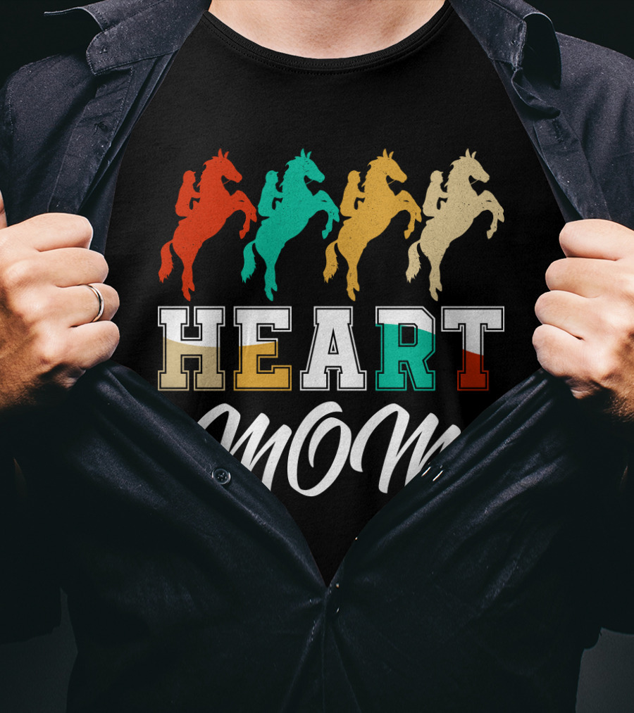 Horse Riding Heart Mom T-Shirt