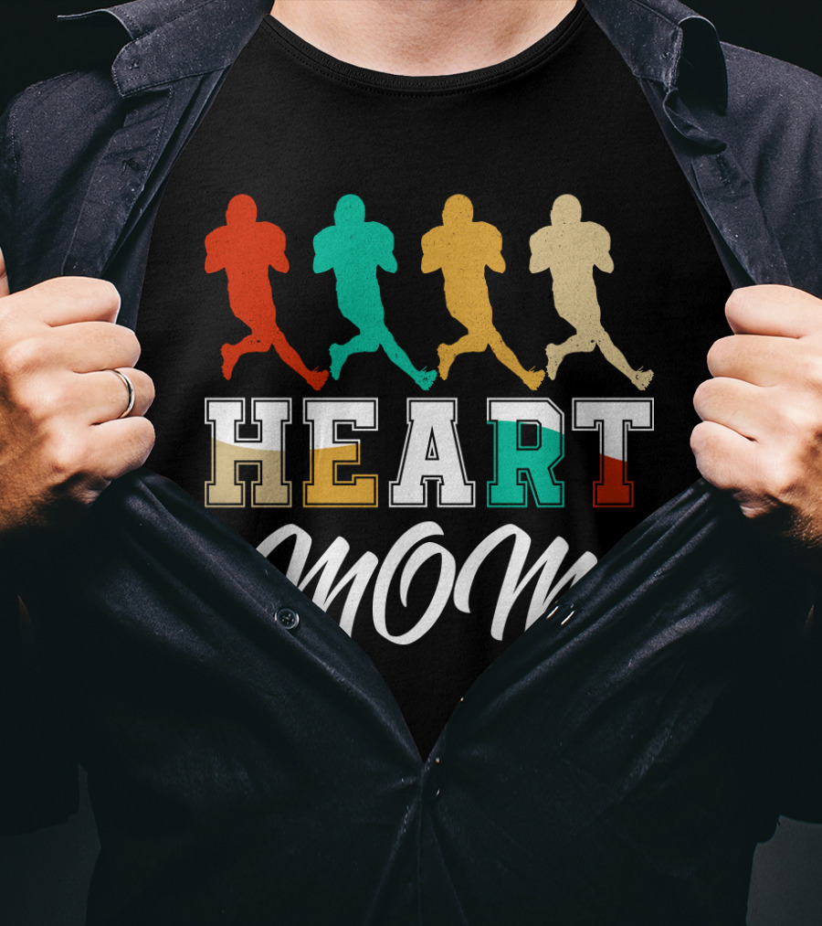 Heart Mom Fantasy Football T-Shirt