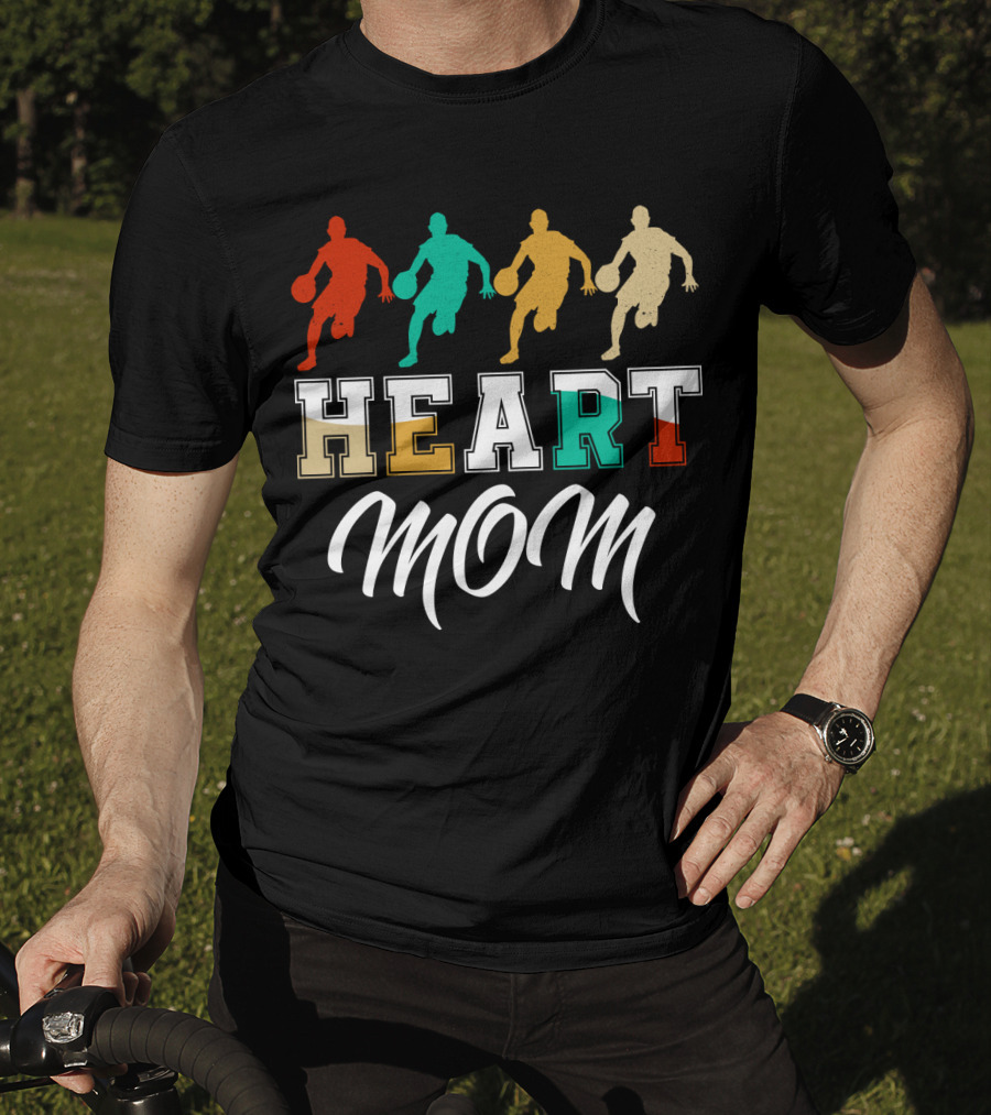 Basketball Heart Mom Quartet Players T-Shirt