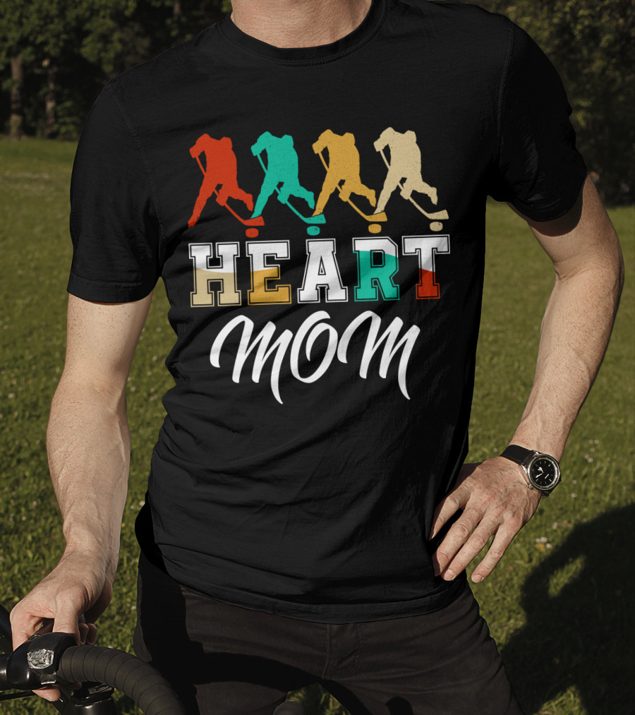 Hockey Heart Mom Vintage Silhouette Player Sequence T-Shirt