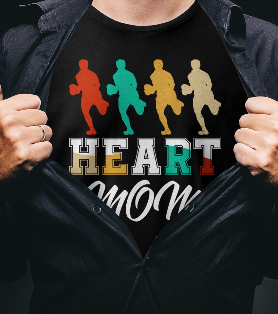 Heart Mom Rugby Running T-Shirt