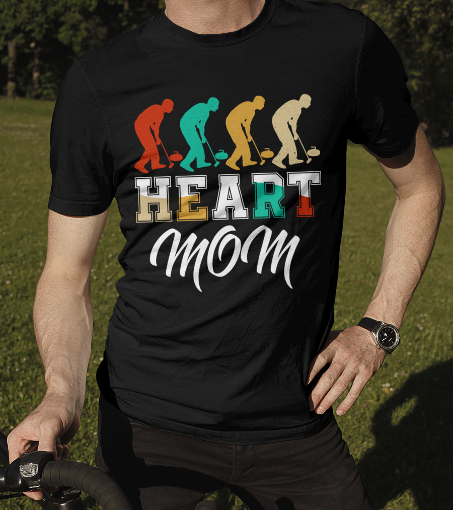 HEART Mom Curling Players T-Shirt