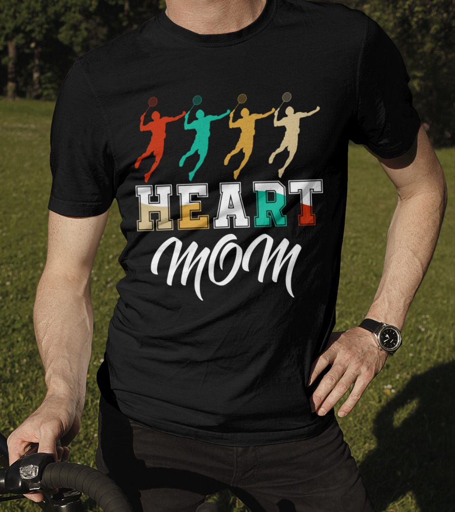 Badminton Heart Mom T-Shirt