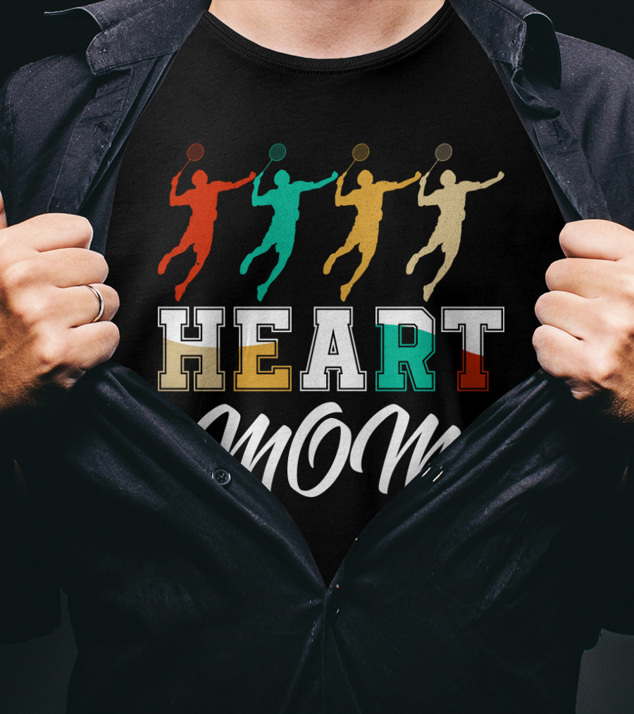 Badminton Heart Mom T-Shirt