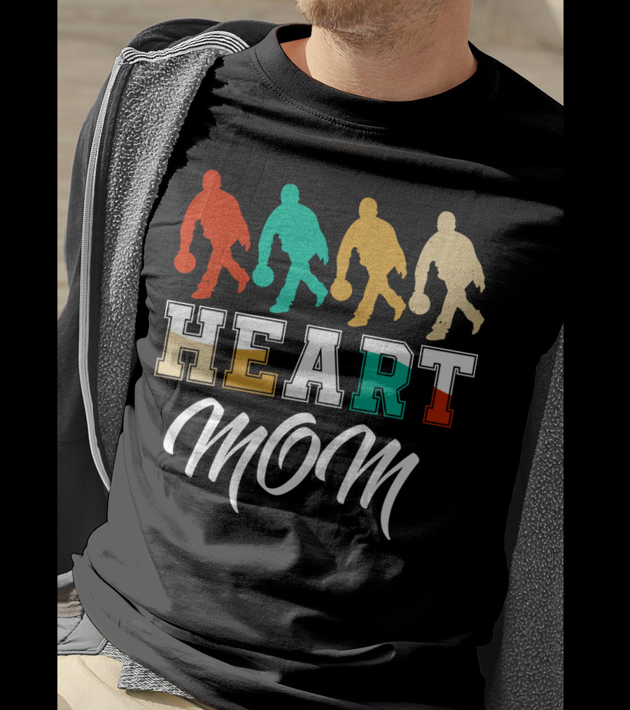 Bowling Heart Mom Retro T-Shirt