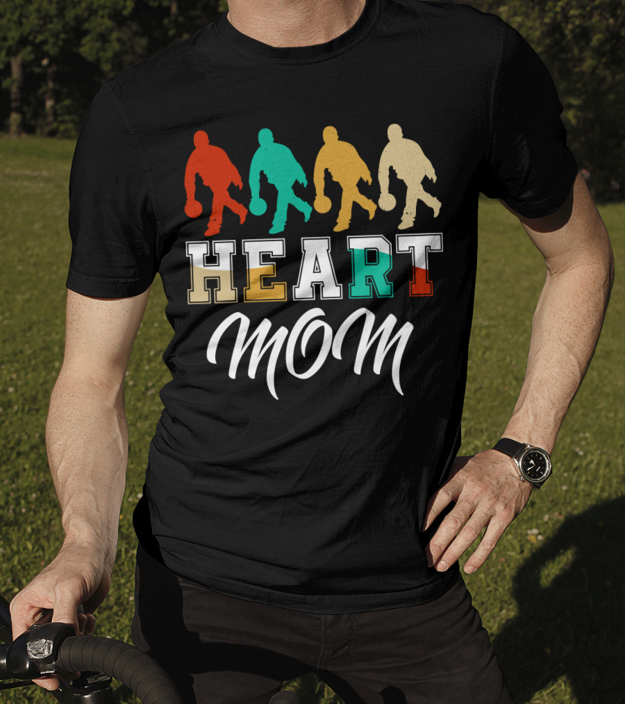 Bowling Heart Mom Retro T-Shirt