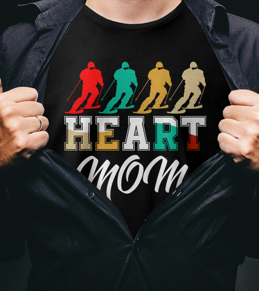 HEART MOM Skiing T-Shirt