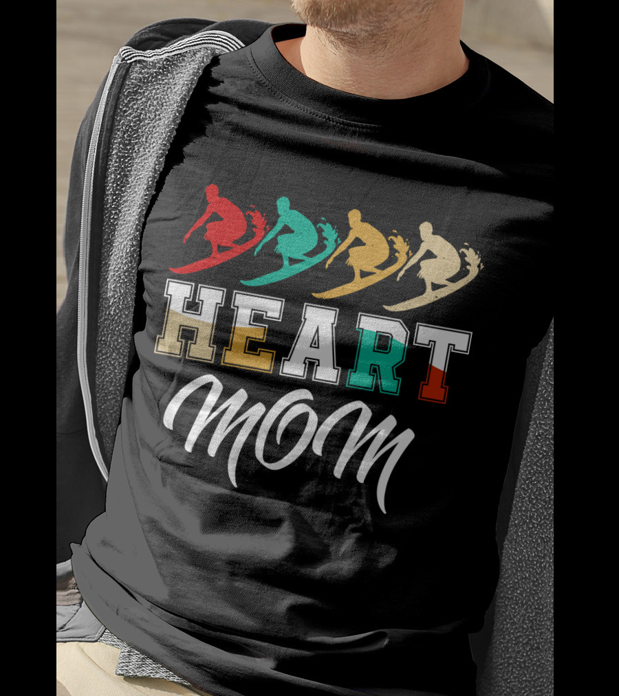 Surfing Heart Mom T-Shirt