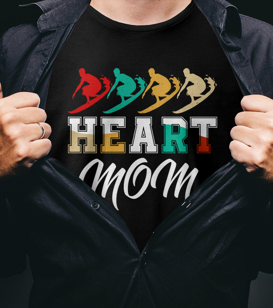 Surfing Heart Mom T-Shirt