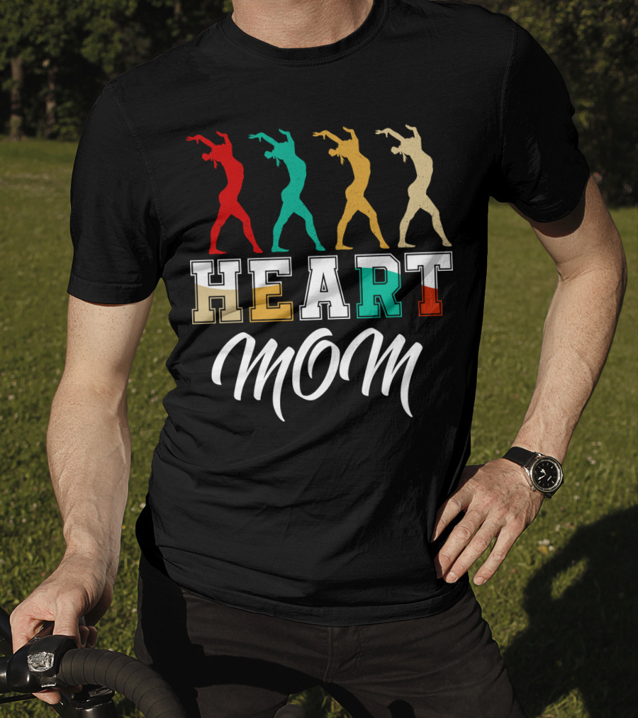 Gymnastics Heart Mom Colorful T-Shirt