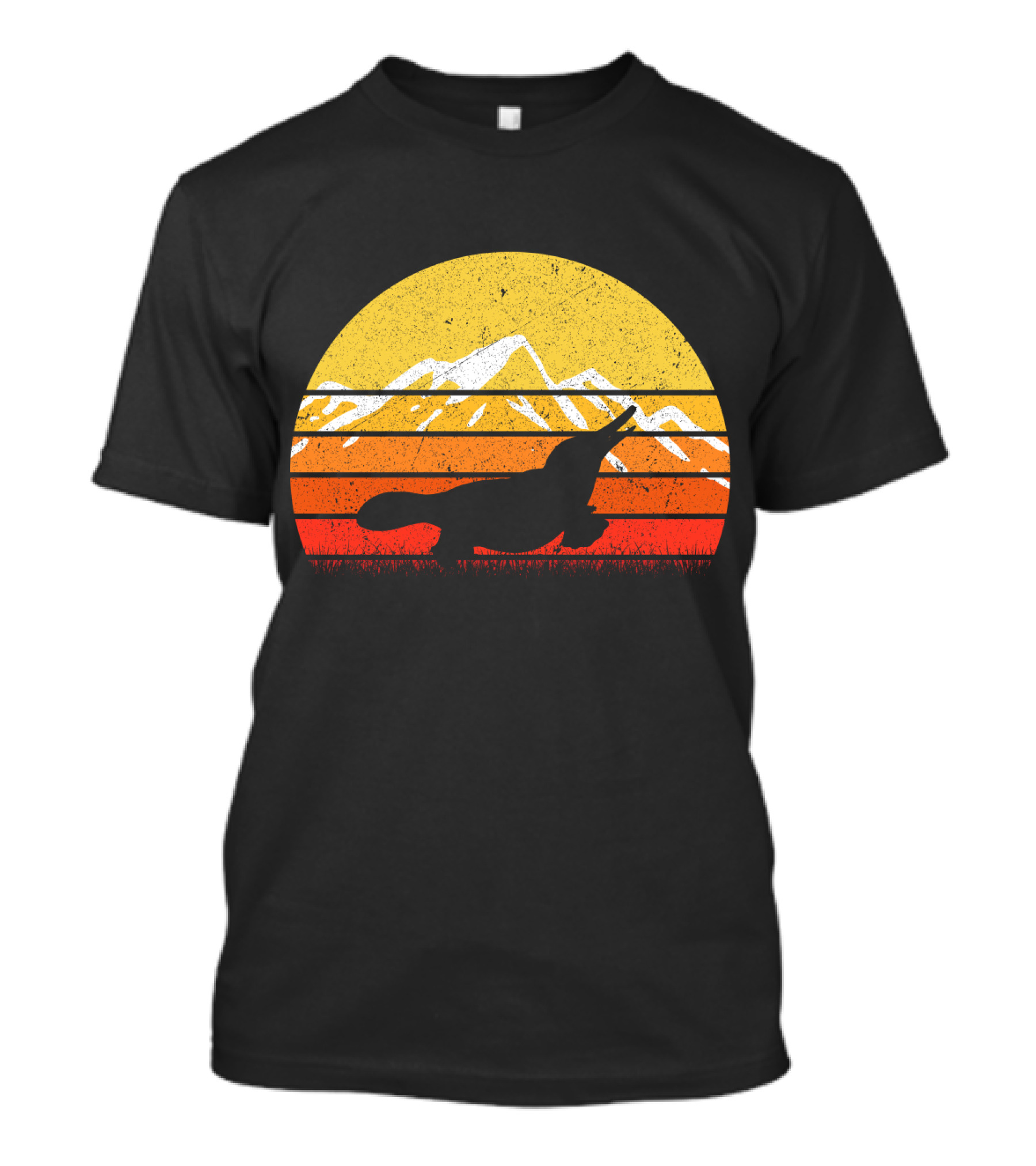 Retro Vintage Platypus Sunset T-Shirt