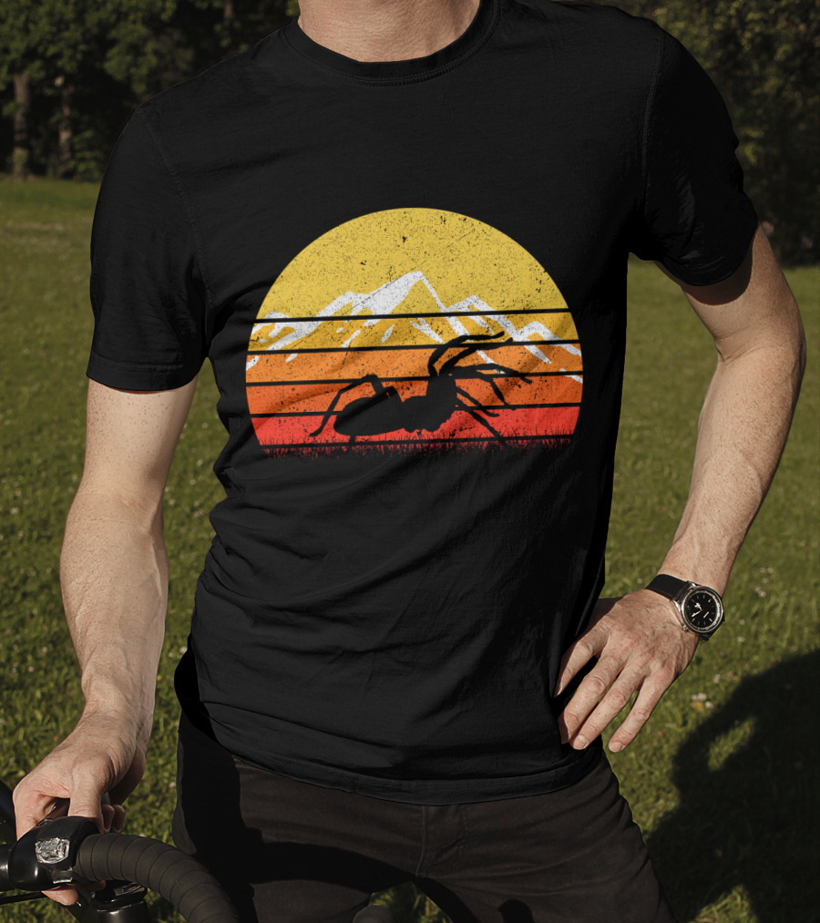 Retro Vintage Tarantula Mountain Sunset T-Shirt