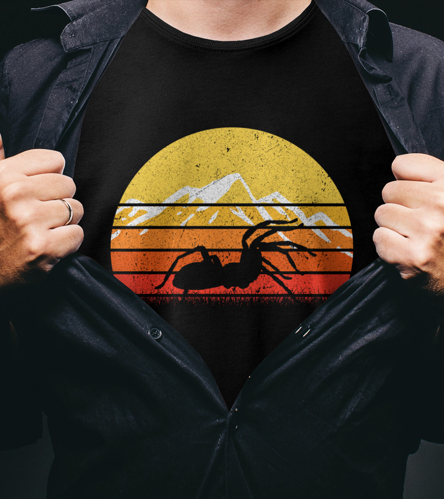 Retro Vintage Tarantula Mountain Sunset T-Shirt