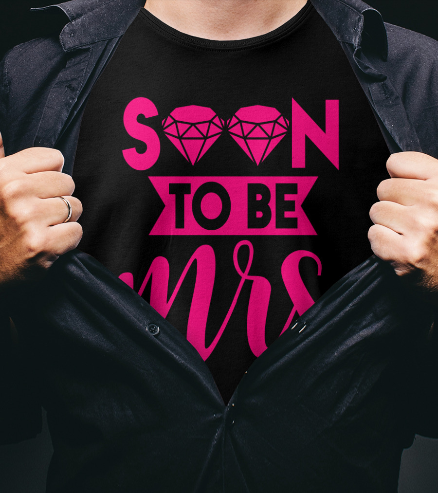 Soon To Be Mrs Diamond Pink Bridal T-Shirt