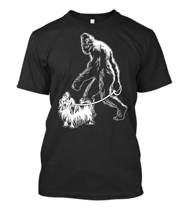 Bigfoot Walking Maltese Dog T-Shirt