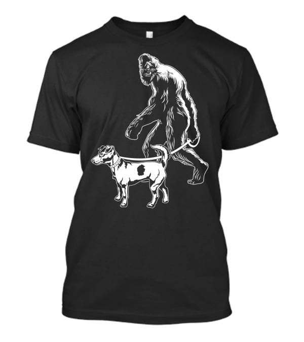 Bigfoot Walking Jack Russell Terrier T-Shirt