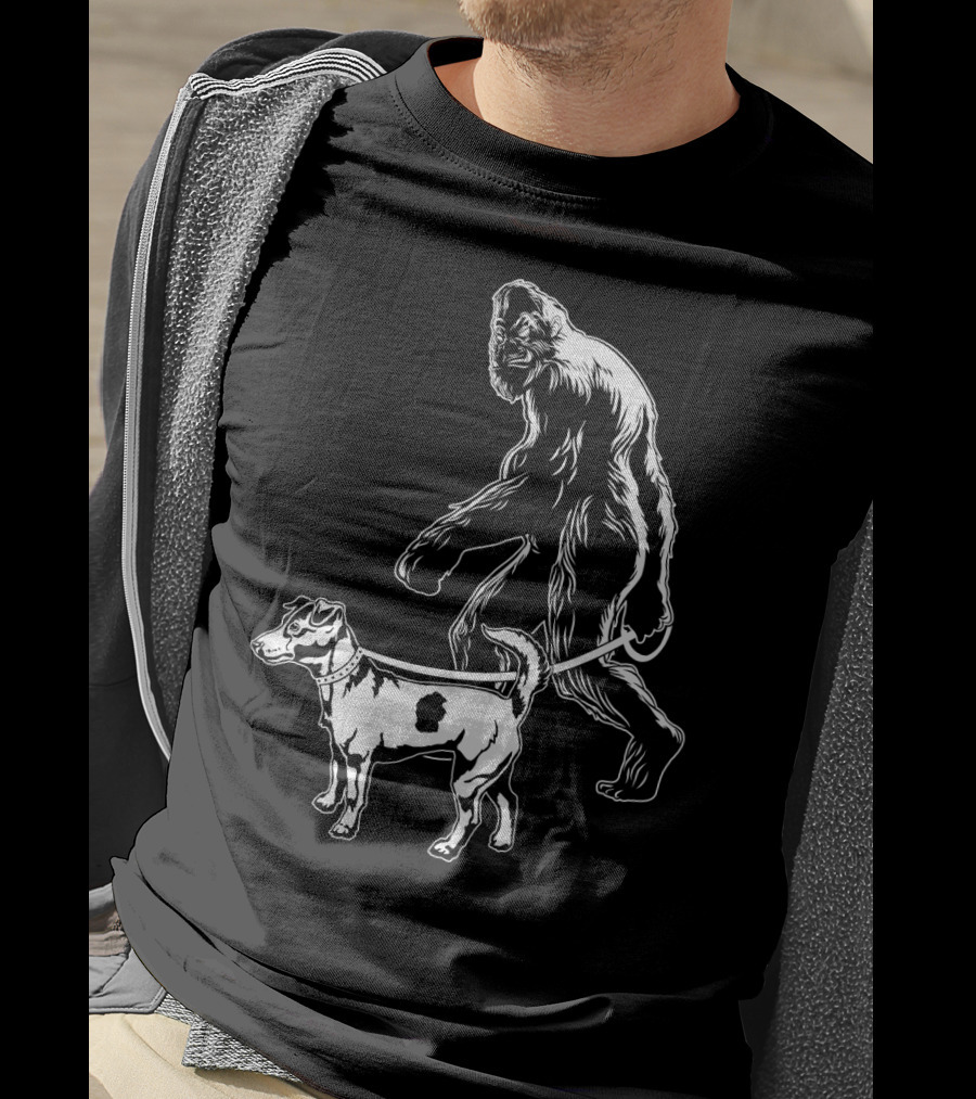 Bigfoot Walking Jack Russell Terrier T-Shirt