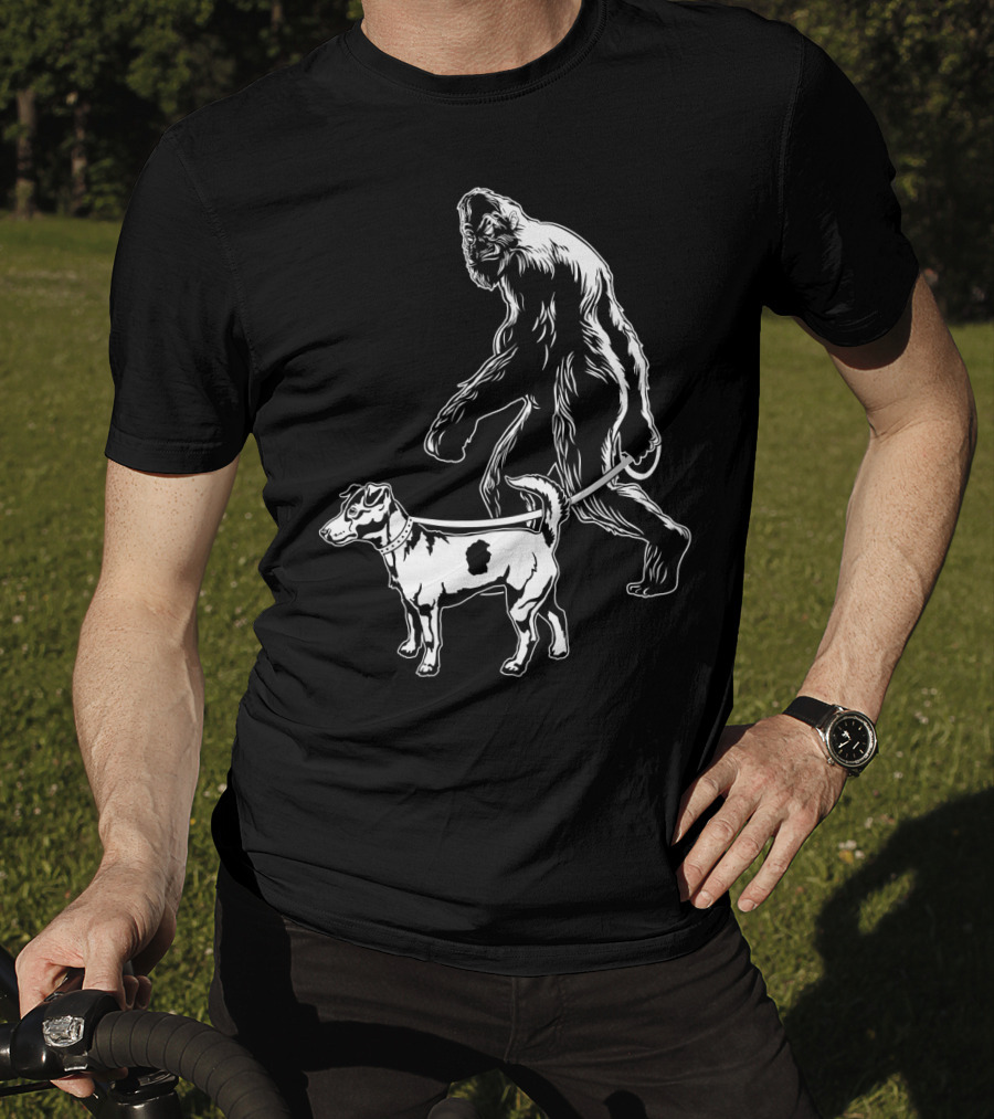 Bigfoot Walking Jack Russell Terrier T-Shirt